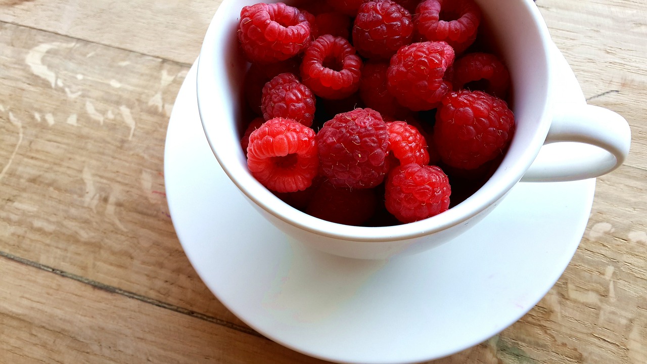 raspberries, red, fruit